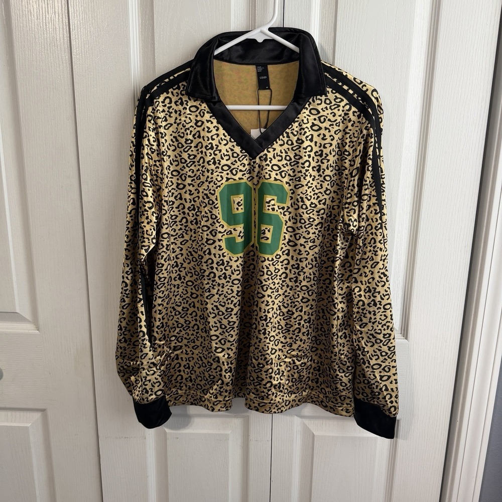 Cider Multicolor Leopard Long Sleeve V Neck 96‎ Jersey Style Women's Size Medium